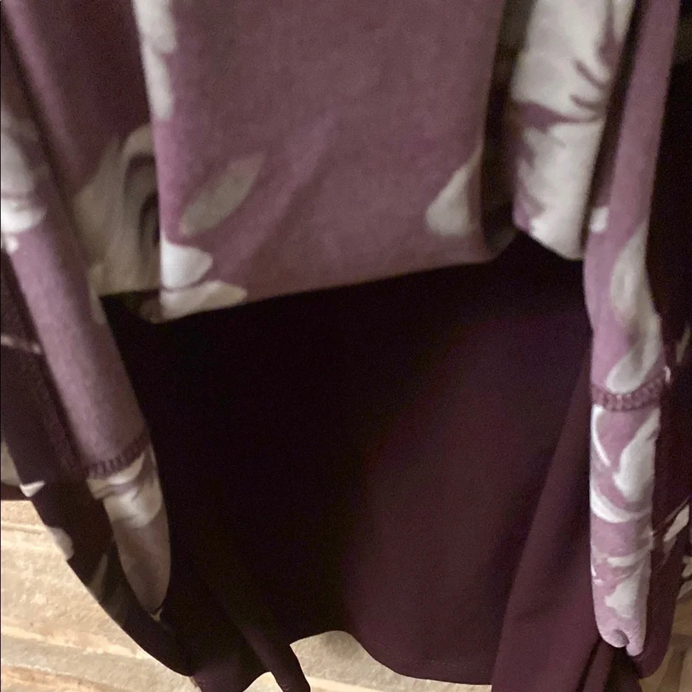 Ralph Lauren Floral Flutter Sleeve Ruched Jersey Dress Plum/ Grey Size 20W - Picture 9 of 11